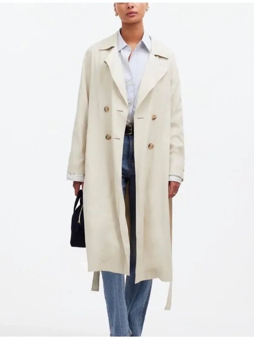 NWT Madewell Classic Double-Breasted Trench Coat - size XL